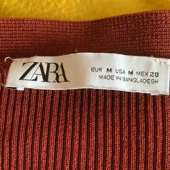 Burgundy ribbed cardigan from Zara NWOT - Picture 5 of 6